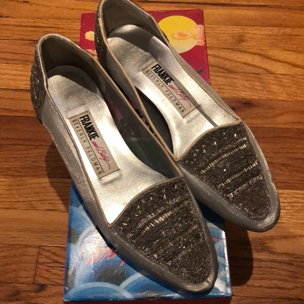FRANKIE & BABY Lizza Silver Beaded Shoes